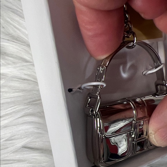 Michael Kors Shiny Silver Bag Charm - Picture 4 of 5